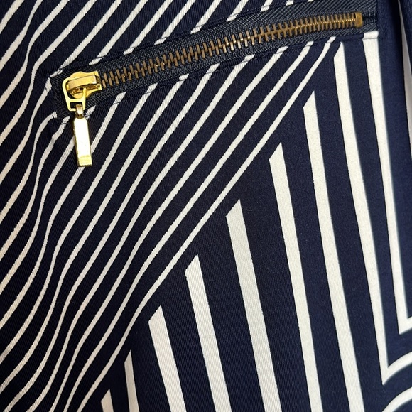 Blue and white striped sleeveless blouse - Picture 2 of 3